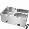 VEVOR 24QT Commercial Food Warmer, 3-Pan Electric Steam Table, 1200W Professional Countertop Stainless Steel Buffet Bain Marie with 86-185°F Temp Control for Catering, Buffet, Parties, Restaurants