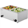 VEVOR 24QT Commercial Food Warmer, 2-Pan Electric Steam Table, 1200W Professional Countertop Stainless Steel Buffet Bain Marie with 86-185°F Temp Control for Catering, Buffet, Parties, Restaurants