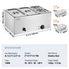 VEVOR 4-Pan Commercial Food Warmer, 16.4QT Electric Steam Table, 1200W Professional Countertop Stainless Steel Buffet Bain Marie with 86-185°F Temp Control for Catering and Restaurants, Silver