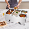VEVOR 4-Pan Commercial Food Warmer, 16.4QT Electric Steam Table, 1200W Professional Countertop Stainless Steel Buffet Bain Marie with 86-185°F Temp Control for Catering and Restaurants, Silver