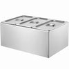 VEVOR 3-Pan Commercial Food Warmer, 17.4QT Electric Steam Table, 1200W Professional Countertop Stainless Steel Buffet Bain Marie with 86-185°F Temp Control for Catering and Restaurants, Silver