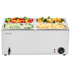 VEVOR 24QT Commercial Food Warmer, 4-Pan Electric Steam Table, 1200W Professional Countertop Stainless Steel Buffet Bain Marie with 86-185°F Temp Control for Catering, Buffet, Parties, Restaurants