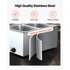 VEVOR Commercial Food Warmer, 1500W Electric Stainless Steel Steam Food Warmer with Lid, 4-Pan Fast Heating Countertop Buffet Bain Marie with Soup & Perforated Ladles, for Catering, Restaurant, Party