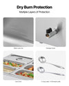 VEVOR Commercial Food Warmer, 1500W Electric Stainless Steel Steam Food Warmer with Lid, 6-Pan Fast Heating Countertop Buffet Bain Marie with Soup & Perforated Ladles, for Catering, Restaurant, Party