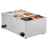 VEVOR 24QT Commercial Food Warmer, 6-Pan Electric Steam Table, 1200W Professional Countertop Stainless Steel Buffet Bain Marie with 86-185°F Temp Control for Catering, Buffet, Parties, Restaurants