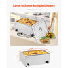 VEVOR 24QT Commercial Food Warmer, Full-Size Pan Electric Steam Table, 1200W Professional Countertop Stainless Steel Buffet Bain Marie with 86-185°F Temp Control for Catering, Buffet, Restaurants