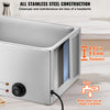 VEVOR Commercial Food Warmer 19QT Bain Marie 1200W Electric Buffet Warmer Steam Table Food Warmer Countertop Stainless Steel Food Warmer Wet or Dry Use for Parties, Catering and Restaurant