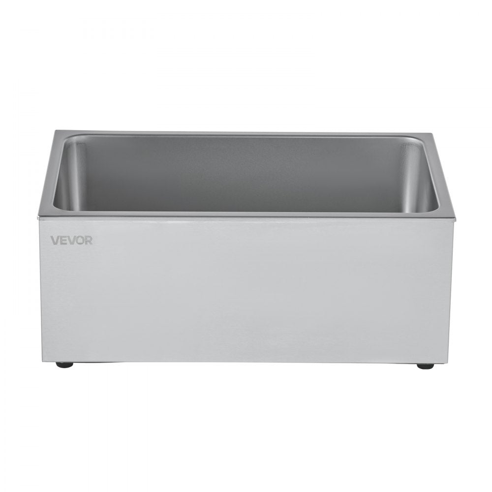 VEVOR Commercial Food Warmer, 1200W Electric Stainless Steel Steam Food Warmer, Fast Heating Countertop Buffet Bain Marie with Soup & Perforated Ladles, for Catering, Restaurants, Parties, Buffets