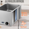 VEVOR Commercial Food Warmer 19QT Bain Marie 1200W Electric Buffet Warmer Steam Table Food Warmer Countertop Stainless Steel Food Warmer Wet or Dry Use for Parties, Catering and Restaurant