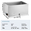 VEVOR Commercial Food Warmer 19QT Bain Marie 1200W Electric Buffet Warmer Steam Table Food Warmer Countertop Stainless Steel Food Warmer Wet or Dry Use for Parties, Catering and Restaurant