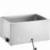 VEVOR Commercial Food Warmer 19QT Bain Marie 1200W Electric Buffet Warmer Steam Table Food Warmer Countertop Stainless Steel Food Warmer Wet or Dry Use for Parties, Catering and Restaurant