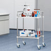 VEVOR Lab Rolling Cart, 2-Shelf Stainless Steel Rolling Cart, Lab Serving Cart with Swivel Casters, Dental Utility Cart for Clinic, Lab,  Hospital, Salon, 15.16"x21.57"x34.06"