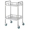 VEVOR Lab Rolling Cart, 2-Shelf Stainless Steel Rolling Cart, Lab Serving Cart with Swivel Casters, Dental Utility Cart for Clinic, Lab,  Hospital, Salon, 15.16"x21.57"x34.06"
