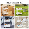 VEVOR Lab Cart, 2 Tiers Stainless Steel Utility Cart, Medical Cart with 2 Drawers, Rolling Lab Cart White Paint, Serving Cart with Swivel Casters for Laboratory, Hospital, Dental, Salon and Beauty