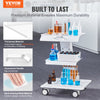 VEVOR Lab Trolley, 3-Layer Rolling Lab Cart, Metal Mobile Trolley with Swivel Wheels, Tray Rolling Clinic Cart 220 lbs Weight Capacity, for Lab, Clinic, Beauty and Salon