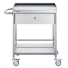 VEVOR Medical Cart, 2-Layer Stainless Steel Cart 220 lbs Weight Capacity, Lab Utility Cart with 360° Silent Wheels and a Drawer for Lab, Clinic, Kitchen, Salon