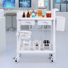VEVOR 2 Tiers Lab Carts, Lab Utility Cart with 2 Trays, 2 Drawers & 4 Silent Wheels, Mobile Medical Cart with PP Material, Lab Rolling Cart with 3 Trash Cans for Lab, Clinic, Hospital, Salon, White