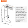 VEVOR Stainless Steel Lab Carts, Lab Utility Cart with Single Tray, Mobile Medical Cart with 2 Silent Wheels, Lab Rolling Cart for Lab, Clinic, Hospital, Salon