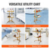VEVOR 2 Tiers Stainless Steel Lab Carts, Lab Utility Cart with 2 Trays, Mobile Medical Cart with 4 Silent Wheels, Lab Rolling Cart for Lab, Clinic, Hospital, Salon, Golden