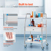 VEVOR Service Cart, 3 Layers Stainless Steel Utility Rolling Cart, Medical Cart with Drawer, Dental Utility Cart with Lockable Wheels, Ideal for Laboratory, Hospital, Dental Use