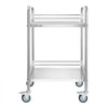 VEVOR Stainless Steel Cart, 2-Tier Rolling Lab Utility Cart with Lockable Wheels, Medical Serving Trolley Clinic Tray, Heavy Duty Mobile Service Storage Tray for Hospital, Restaurant, Kitchen, Salon