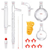 VEVOR Lab Distillation Kit, 3.3 Boro Lab Glassware Distillation Kit with 24, 40 Joint, 1000ml Essential Oil Distillation Apparatus Kit, 14 pcs Set of Glassware Equipment