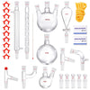 VEVOR Lab Distillation Kit, 3.3 Boro Lab Glassware Distillation Kit with 24, 40 Joint, 1000ml Essential Oil Distillation Apparatus Kit, 29 pcs Set of Glassware Equipment