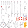 VEVOR Lab Distillation Kit, 3.3 Boro Lab Glassware Distillation Kit with 24, 40 Joint, 1000ml Essential Oil Distillation Apparatus Kit, 32 pcs Set of Glassware Equipment