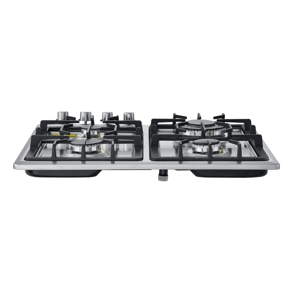 VEVOR 24 inch Gas Cooktop 4 Burners Gas Stove Top, Max 27000BTU Built-in Stainless Steel Stove Top LPG/NG Convertible Dual Fuel Cooktop Stoves with Thermocouple Protection for Kitchen Apartment Rvs