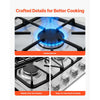 VEVOR Gas Cooktop, 30 inch 4 Burners Gas Stove Top, Max 48000BTU Built-in Stainless Steel Stove Top LPG/NG Convertible Dual Fuel Cooktop Stoves with Sealed Burner for Sear, Stew, Boil, Stir-Fry