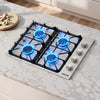 VEVOR Gas Cooktop, 30 inch 4 Burners Gas Stove Top, Max 48000BTU Built-in Stainless Steel Stove Top LPG/NG Convertible Dual Fuel Cooktop Stoves with Sealed Burner for Sear, Stew, Boil, Stir-Fry