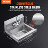 VEVOR Commercial Hand Sink with Faucet, Stainless Steel Sink for Washing, Small Hand Washing Sink, Wall Mount Hand Basin, Utility Sink for Restaurant, Kitchen, Bar, Garage and Home, 17 x 12.8 inch