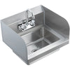 VEVOR Commercial Hand Sink with Faucet and Side Splash, Stainless Steel Sink for Washing, Small Hand Washing Sink, Wall Mount Hand Basin for Restaurant, Kitchen, Bar, Garage and Home, 17x12.8 inch