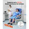 VEVOR Infusion Chair with IV Pole 90°-160° Reclining Phlebotomy Chair, 400LBS Capacity Medical Infusion Recliner with Soft Padded Seat, Footrest & Storage Basket for Blood Draw, IV Transfusion
