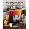VEVOR Commercial Beverage Dispenser 2 Tanks 18 L / 19 QT Per Tank, Stainless Steel Juice Dispenser, Ice Tea Drink Machine with 45℉ to 54℉ Cooling Temperature, for Cold Drink Restaurant Bar Party