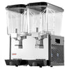 VEVOR Commercial Beverage Dispenser 2 Tanks 18 L / 19 QT Per Tank, Stainless Steel Juice Dispenser, Ice Tea Drink Machine with 45℉ to 54℉ Cooling Temperature, for Cold Drink Restaurant Bar Party
