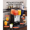 VEVOR Commercial Beverage Dispenser 2 Tanks 10 L / 10.6 QT Per Tank, Stainless Steel Juice Dispenser, Ice Tea Drink Machine with 45℉ to 54℉ Cooling Temperature, for Cold Drink Restaurant Bar Party
