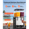 VEVOR Commercial Beverage Dispenser 2 Tanks 10 L / 10.6 QT Per Tank, Stainless Steel Juice Dispenser, Ice Tea Drink Machine with 45℉ to 54℉ Cooling Temperature, for Cold Drink Restaurant Bar Party