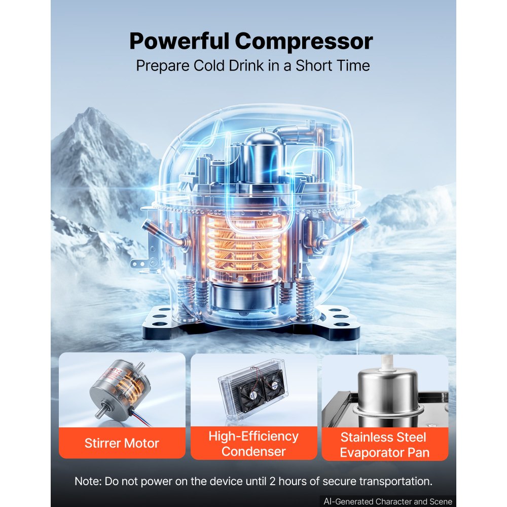 VEVOR Commercial Beverage Dispenser 3 Tanks 10 L / 10.6 QT Per Tank, Stainless Steel Juice Dispenser, Ice Tea Drink Machine with 45℉ to 54℉ Cooling Temperature, for Cold Drink Restaurant Bar Party