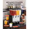 VEVOR Commercial Beverage Dispenser 3 Tanks 10 L / 10.6 QT Per Tank, Stainless Steel Juice Dispenser, Ice Tea Drink Machine with 45℉ to 54℉ Cooling Temperature, for Cold Drink Restaurant Bar Party
