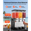 VEVOR Commercial Beverage Dispenser 3 Tanks 10 L / 10.6 QT Per Tank, Stainless Steel Juice Dispenser, Ice Tea Drink Machine with 45℉ to 54℉ Cooling Temperature, for Cold Drink Restaurant Bar Party