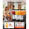 VEVOR Commercial Beverage Dispenser 3 Tanks 18 L / 19 QT Per Tank, Stainless Steel Juice Dispenser, Ice Tea Drink Machine with 45℉ to 54℉ Cooling Temperature, for Cold Drink Restaurant Bar Party
