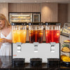 VEVOR Commercial Beverage Dispenser 3 Tanks 18 L / 19 QT Per Tank, Stainless Steel Juice Dispenser, Ice Tea Drink Machine with 45℉ to 54℉ Cooling Temperature, for Cold Drink Restaurant Bar Party