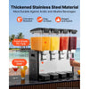 VEVOR Commercial Beverage Dispenser 4 Tanks 10 L / 10.6 QT Per Tank, Stainless Steel Juice Dispenser, Ice Tea Drink Machine with 45℉ to 54℉ Cooling Temperature, for Cold Drink Restaurant Bar Party