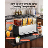 VEVOR Commercial Beverage Dispenser 4 Tanks 12 L / 12.7 QT Per Tank, Stainless Steel Juice Dispenser, Ice Tea Drink Machine with 45℉ to 54℉ Cooling Temperature, for Cold Drink Restaurant Bar Party