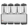VEVOR Commercial Beverage Dispenser 4 Tanks 12 L / 12.7 QT Per Tank, Stainless Steel Juice Dispenser, Ice Tea Drink Machine with 45℉ to 54℉ Cooling Temperature, for Cold Drink Restaurant Bar Party