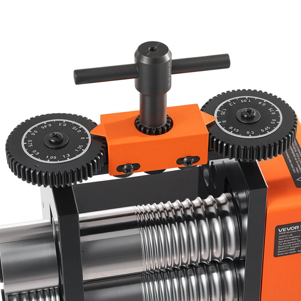 VEVOR Rolling Mill 3-in-1 Round Flat Square Pressing Roller Mill Machine, Manual Jewelry DIY Tool, 0.03-7 mm Adjustable Thickness, Stable & Even Rolling, for Ductile Metals, Gold, Silver, Copper