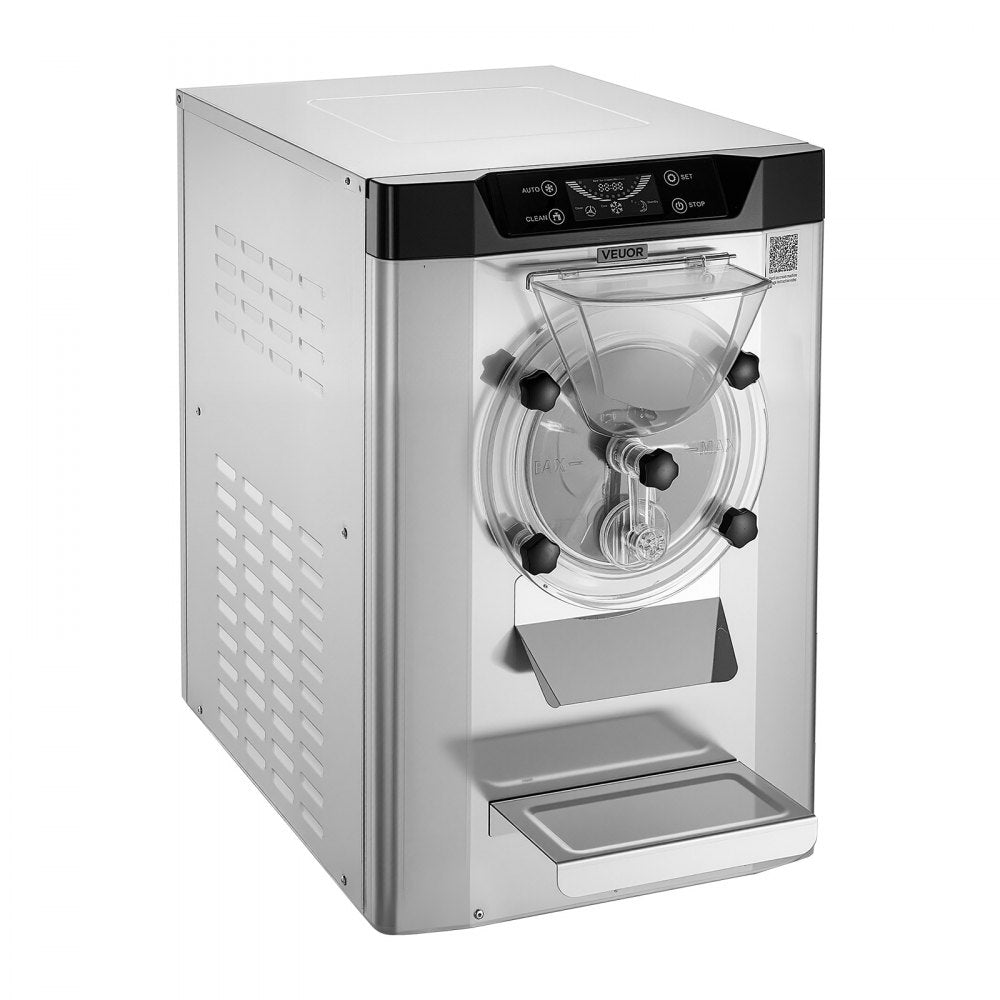 VEVOR Commercial Hard Ice Cream Machine, 2000W 3.17-5.28 Gal/Hour, Countertop Gelato Hard Serve Ice Cream Maker with 6L 304 Stainless Steel Cylinder, Auto Clean LED Panel for Snack Bar Restaurants