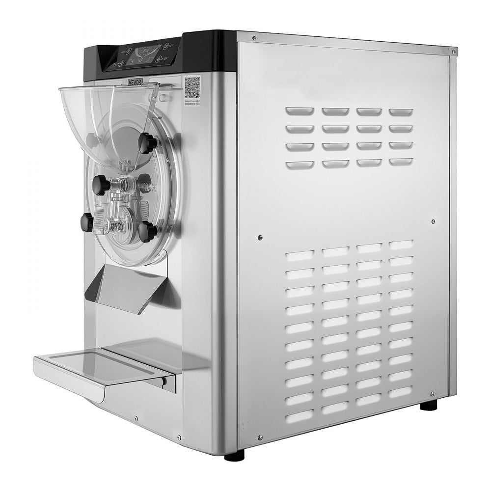 VEVOR Commercial Hard Ice Cream Machine, 2000W 3.17-5.28 Gal/Hour, Countertop Gelato Hard Serve Ice Cream Maker with 6L 304 Stainless Steel Cylinder, Auto Clean LED Panel for Snack Bar Restaurants