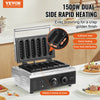 VEVOR Commercial Waffle Stick Maker, 6PCS 1500W Waffle Baker Machine, Non-Stick Stainless Steel Corn Hot Dog Waffle Iron with Temp and Time Control, Handle, for Restaurant Bakery Snack Bar Family